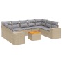 Juego de sofás jardín con cojines beige 10 pzas ratán sintético de , Conjuntos de jardín - Ref: Foro24-3257921, Precio: 674,4...