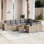 Juego de sofás jardín con cojines beige 10 pzas ratán sintético de , Conjuntos de jardín - Ref: Foro24-3257935, Precio: 674,4...