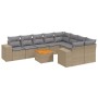 Juego de sofás jardín con cojines beige 10 pzas ratán sintético de , Conjuntos de jardín - Ref: Foro24-3257935, Precio: 674,4...