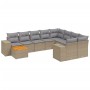 Juego de sofás jardín con cojines beige 10 pzas ratán sintético de , Conjuntos de jardín - Ref: Foro24-3257942, Precio: 674,4...