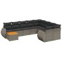 Set de sofás de jardín 10 pzas con cojines ratán sintético gris de , Conjuntos de jardín - Ref: Foro24-3257502, Precio: 625,2...