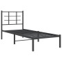 Estructura de cama con cabecero metal negro 80x200 cm de , Camas y somieres - Ref: Foro24-355552, Precio: 69,67 €, Descuento: %