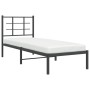 Estructura de cama con cabecero metal negro 80x200 cm de , Camas y somieres - Ref: Foro24-355552, Precio: 69,67 €, Descuento: %