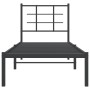 Estructura de cama con cabecero metal negro 80x200 cm de , Camas y somieres - Ref: Foro24-355552, Precio: 69,67 €, Descuento: %