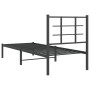 Estructura de cama con cabecero metal negro 80x200 cm de , Camas y somieres - Ref: Foro24-355552, Precio: 69,67 €, Descuento: %