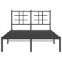 Estructura de cama con cabecero metal negro 120x200 cm de , Camas y somieres - Ref: Foro24-355559, Precio: 98,14 €, Descuento: %