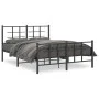 Black metal headboard and footboard bed frame 135x190 cm by , Beds and slatted bases - Ref: Foro24-355578, Price: 93,64 €, Di...