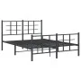 Black metal headboard and footboard bed frame 135x190 cm by , Beds and slatted bases - Ref: Foro24-355578, Price: 93,64 €, Di...