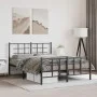 Black metal headboard and footboard bed frame 135x190 cm by , Beds and slatted bases - Ref: Foro24-355578, Price: 93,64 €, Di...
