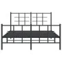 Black metal headboard and footboard bed frame 135x190 cm by , Beds and slatted bases - Ref: Foro24-355578, Price: 93,64 €, Di...