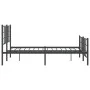 Black metal headboard and footboard bed frame 135x190 cm by , Beds and slatted bases - Ref: Foro24-355578, Price: 93,64 €, Di...