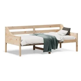 Sofá cama de madera maciza de pino 75x190 cm de , Camas y somieres - Ref: Foro24-842842, Precio: 119,64 €, Descuento: %