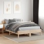Estructura de cama con cabecero madera maciza pino 140x200 cm de , Camas y somieres - Ref: Foro24-842750, Precio: 116,33 €, D...
