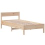 Estructura de cama con cabecero madera maciza pino 90x190 cm de , Camas y somieres - Ref: Foro24-842778, Precio: 85,08 €, Des...