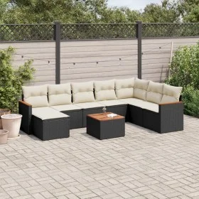 Set de sofás de jardín 8 piezas y cojines ratán sintético negro de , Conjuntos de jardín - Ref: Foro24-3226252, Precio: 484,9...