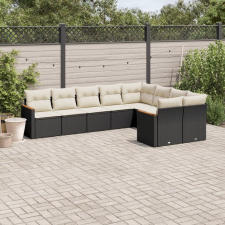 Set de sofás de jardín 8 piezas y cojines ratán sintético negro de , Conjuntos de jardín - Ref: Foro24-3226301, Precio: 498,1...