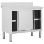 Mesa de trabajo puertas correderas acero inox 100x50x(95-97) de vidaXL, Restauración - Ref: Foro24-51050, Precio: 240,54 €, D...
