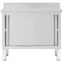 Mesa de trabajo puertas correderas acero inox 100x50x(95-97) de vidaXL, Restauración - Ref: Foro24-51050, Precio: 240,54 €, D...