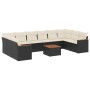 Set de sofás de jardín 11 pzas y cojines ratán sintético negro de , Conjuntos de jardín - Ref: Foro24-3226329, Precio: 586,18...
