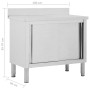 Mesa de trabajo puertas correderas acero inox 100x50x(95-97) de vidaXL, Restauración - Ref: Foro24-51050, Precio: 240,54 €, D...