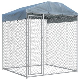 Perrera de exterior con toldo 193x193x225 cm de vidaXL, Casetas y cercados para perros - Ref: Foro24-145026, Precio: 308,15 €...