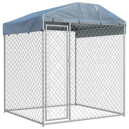 Perrera de exterior con toldo 193x193x225 cm de vidaXL, Casetas y cercados para perros - Ref: Foro24-145026, Precio: 308,15 €...