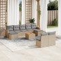 Juego de sofás jardín con cojines beige 10 pzas ratán sintético de , Conjuntos de jardín - Ref: Foro24-3226381, Precio: 516,9...