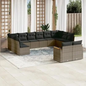 Set de sofás de jardín 12 pzas con cojines ratán sintético gris de , Conjuntos de jardín - Ref: Foro24-3226445, Precio: 691,3...