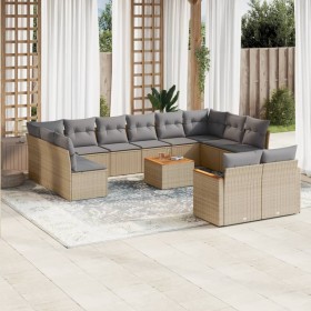 Juego de sofás jardín con cojines beige mezcla 13 pzas ratán PE de , Conjuntos de jardín - Ref: Foro24-3226451, Precio: 762,7...