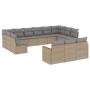 Juego de sofás jardín con cojines beige mezcla 13 pzas ratán PE de , Conjuntos de jardín - Ref: Foro24-3226458, Precio: 777,1...