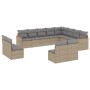 Juego de sofás jardín con cojines beige mezcla 12 pzas ratán PE de , Conjuntos de jardín - Ref: Foro24-3226472, Precio: 676,1...