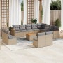 Juego de sofás jardín con cojines beige mezcla 13 pzas ratán PE de , Conjuntos de jardín - Ref: Foro24-3226479, Precio: 764,1...