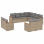 Juego de sofás jardín con cojines beige mezcla 11 pzas ratán PE de , Conjuntos de jardín - Ref: Foro24-3226500, Precio: 750,4...