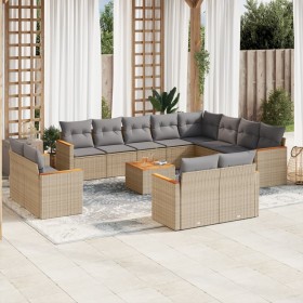 Juego de sofás jardín con cojines beige mezcla 13 pzas ratán PE de , Conjuntos de jardín - Ref: Foro24-3226521, Precio: 827,5...