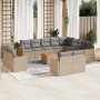 Juego de sofás jardín con cojines beige mezcla 13 pzas ratán PE de , Conjuntos de jardín - Ref: Foro24-3226521, Precio: 827,5...