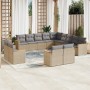 Juego de sofás jardín con cojines beige mezcla 13 pzas ratán PE de , Conjuntos de jardín - Ref: Foro24-3226528, Precio: 843,7...