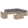 Juego de sofás jardín con cojines beige mezcla 13 pzas ratán PE de , Conjuntos de jardín - Ref: Foro24-3226528, Precio: 843,7...