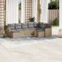 Juego de sofás jardín con cojines beige mezcla 9 pzas ratán PE de , Conjuntos de jardín - Ref: Foro24-3226542, Precio: 499,38...