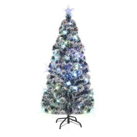 Árbol de Navidad preiluminado con soporte y LED fibra óptica 180 cm en Decoración Festiva y Estacional | Comprar online en Foru.