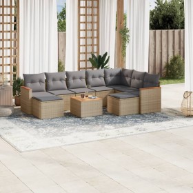 Juego de sofás jardín con cojines beige 10 pzas ratán sintético de , Conjuntos de jardín - Ref: Foro24-3226549, Precio: 540,9...
