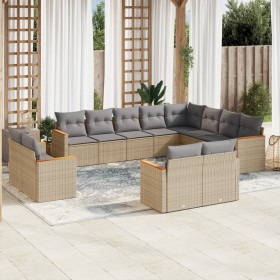 Juego de sofás jardín con cojines beige mezcla 12 pzas ratán PE de , Conjuntos de jardín - Ref: Foro24-3226514, Precio: 790,9...