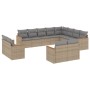 Juego de sofás jardín con cojines beige mezcla 12 pzas ratán PE de , Conjuntos de jardín - Ref: Foro24-3226514, Precio: 790,9...