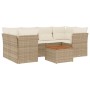 Set sofás de jardín 7 piezas y cojines ratán sintético beige de , Conjuntos de jardín - Ref: Foro24-3255827, Precio: 500,25 €...