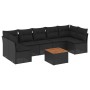 Set de sofás de jardín 8 piezas y cojines ratán sintético negro de , Conjuntos de jardín - Ref: Foro24-3255901, Precio: 484,2...