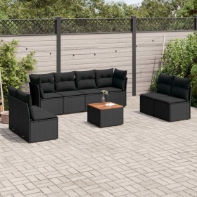 Set de sofás de jardín 8 piezas y cojines ratán sintético negro de , Conjuntos de jardín - Ref: Foro24-3255908, Precio: 513,9...