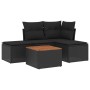 Set de muebles de jardín 5 pzas y cojines ratán sintético negro de , Conjuntos de jardín - Ref: Foro24-3255915, Precio: 291,7...