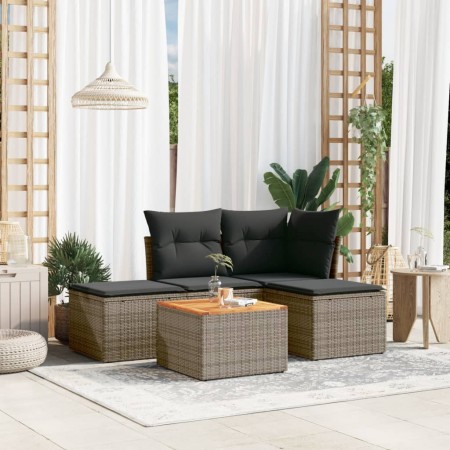 Juego de sofás jardín con cojines 5 pzas ratán sintético gris de , Conjuntos de jardín - Ref: Foro24-3255920, Precio: 279,49 ...