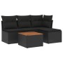 Set de muebles de jardín 5 pzas y cojines ratán sintético negro de , Conjuntos de jardín - Ref: Foro24-3255922, Precio: 299,0...