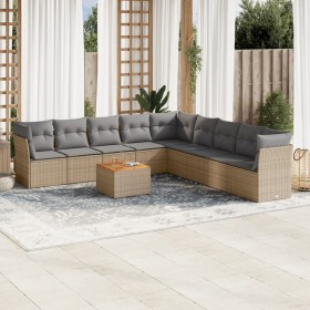 Juego de sofás jardín con cojines beige 10 pzas ratán sintético de , Conjuntos de jardín - Ref: Foro24-3256024, Precio: 627,6...