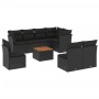 Set de sofás de jardín 8 piezas y cojines ratán sintético negro de , Conjuntos de jardín - Ref: Foro24-3256013, Precio: 552,9...